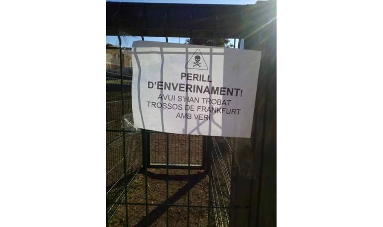 Veneno en el Pipican de Vallparadís de Terrassa, Barcelona